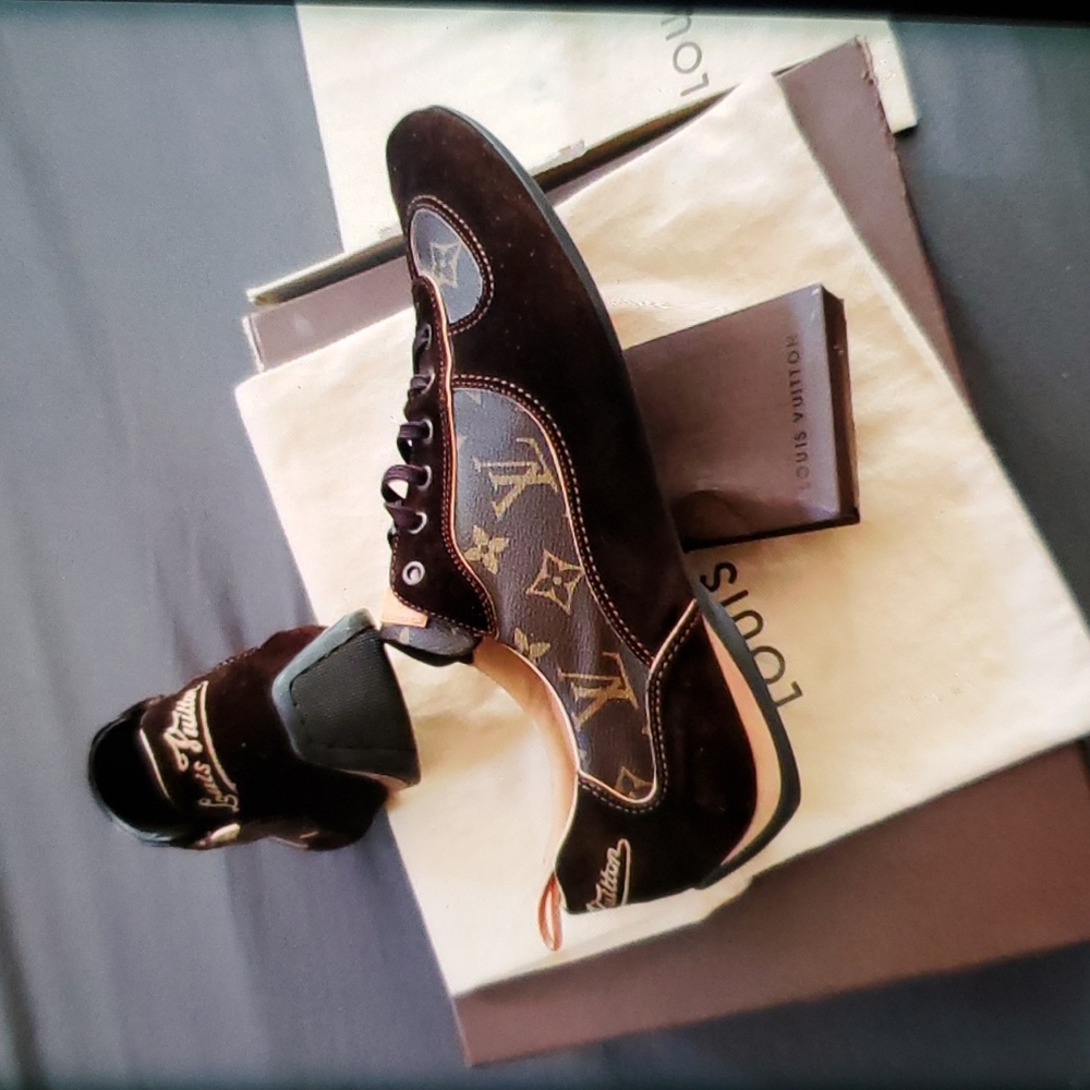 Louis Vuitton brown Suede Monogram energie sneaker full set